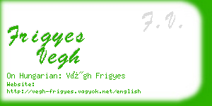 frigyes vegh business card
